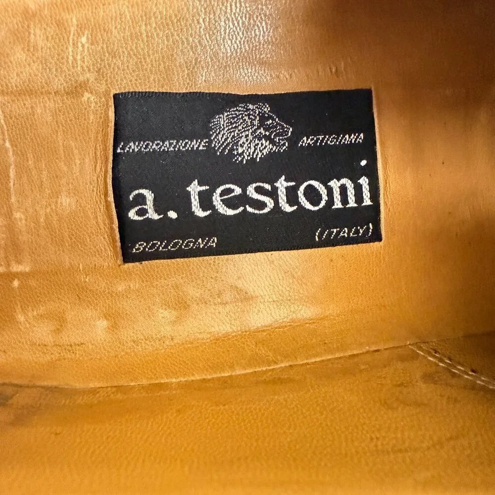 A Testoni Men's Lace Up Black Leather Oxfords